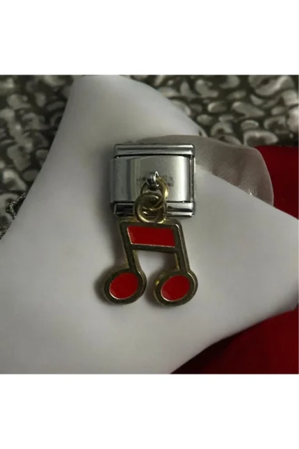 Stainles Steel İtalyan Müzik Nota Detaylı Çelik Charm