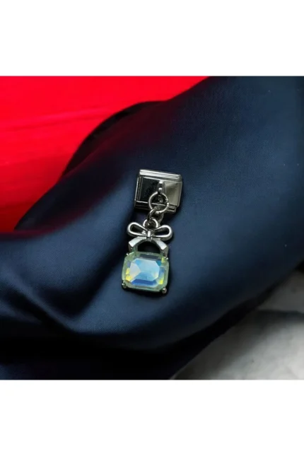 Stainles Steel İtalyan Zirkon Taşlı Çanta Detaylı Çelik Charm