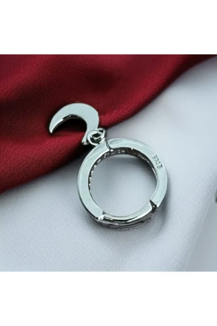 Novada 925 Ayar Gümüş Zirkon Taşlı Ay Detaylı Küpe