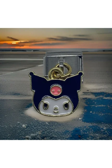 Stainles Steel İtalyan Kuromi Detaylı Çelik Charm